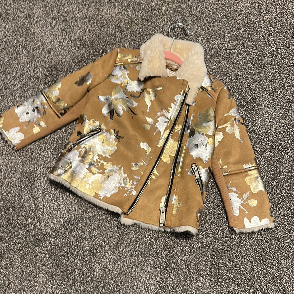 River island mini suede metallic toddler jacket. Kept in very good condition